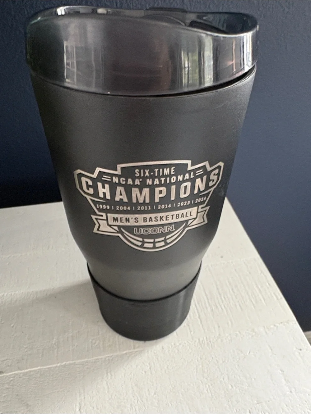 UConn Men's Basketball Black Travel Tumbler - NCAA Champions